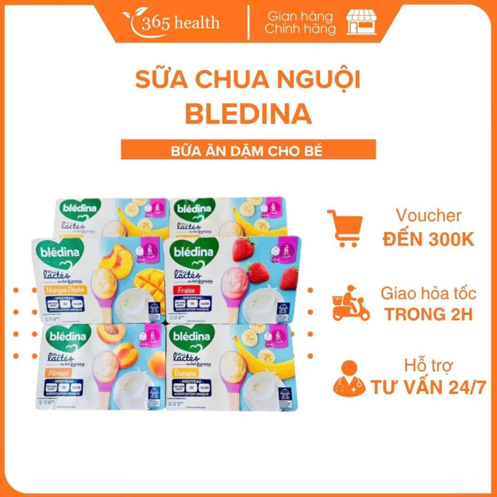Sữa chua ăn dặm cho trẻ Bledina nhập khẩu đủ vị Xoài, Chuối, Dâu, Mơ
