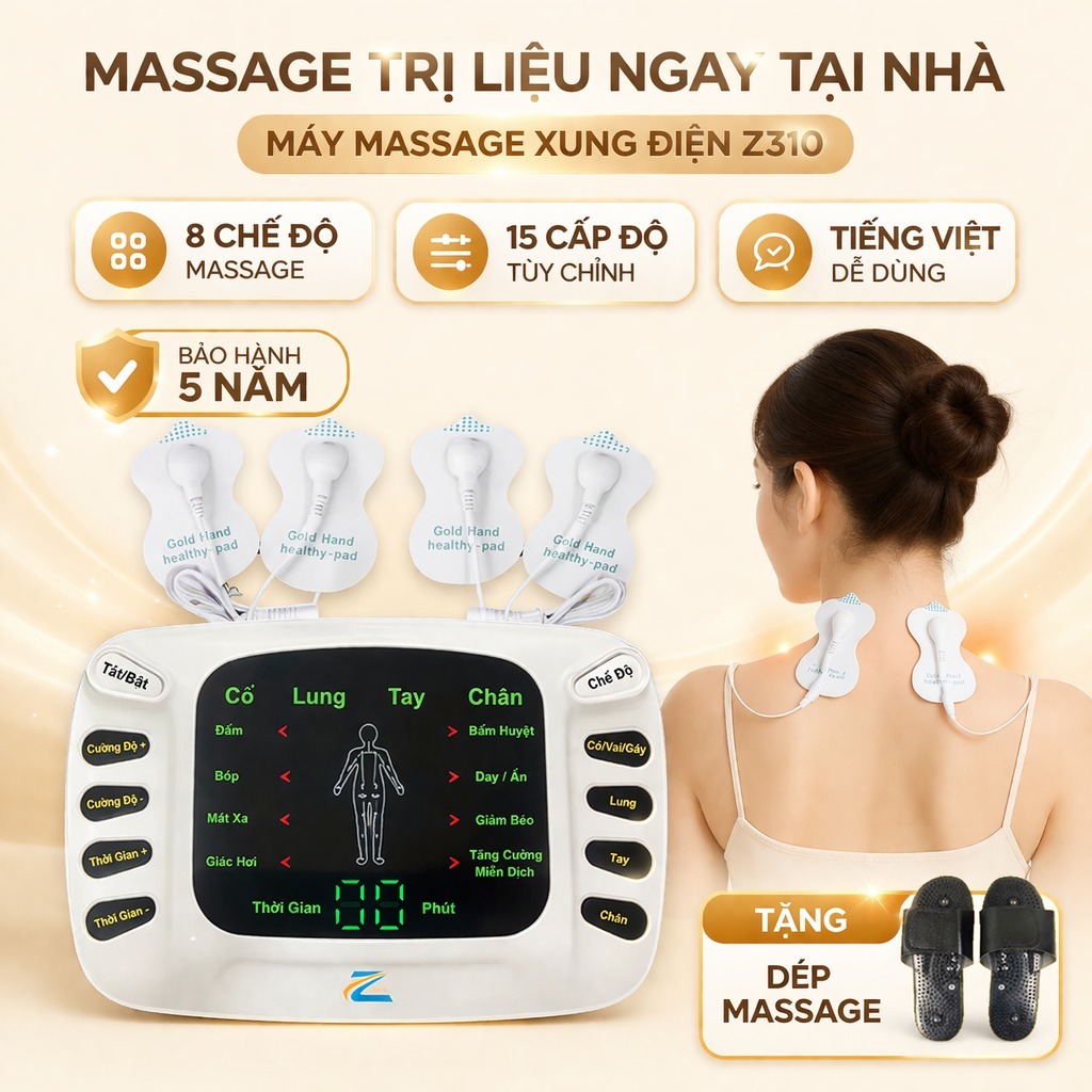 Máy Massage Xung Điện Trị Liệu Vật Lí, Máy Mát Xa Châm Cứu Tiếng Việt Z310 Giảm Nhức Mỏi Toàn Thân