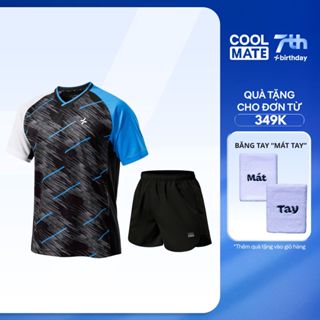[Tặng wristband 349k]  Bộ Đồ Thể Thao Nam Cooolmate Cầu Lông, Pickleball Áo thun Racquet và Quần Short Economy II