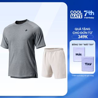 [Tặng wristband 349k]  Bộ Đồ Thể Thao Nam Coolmate Pickleball, Cầu lông -Áo Thun Training Comfort Quần short 7inch