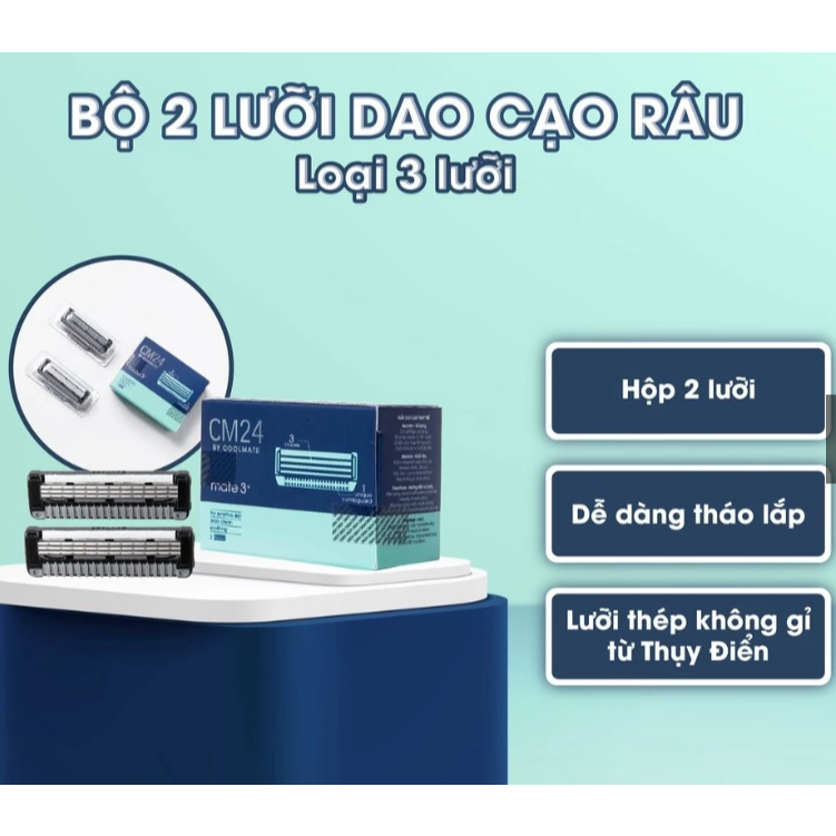 [GIFT] Bộ 2 lưỡi dao cạo 3 CM24 for Coolmen mate 3+ kit