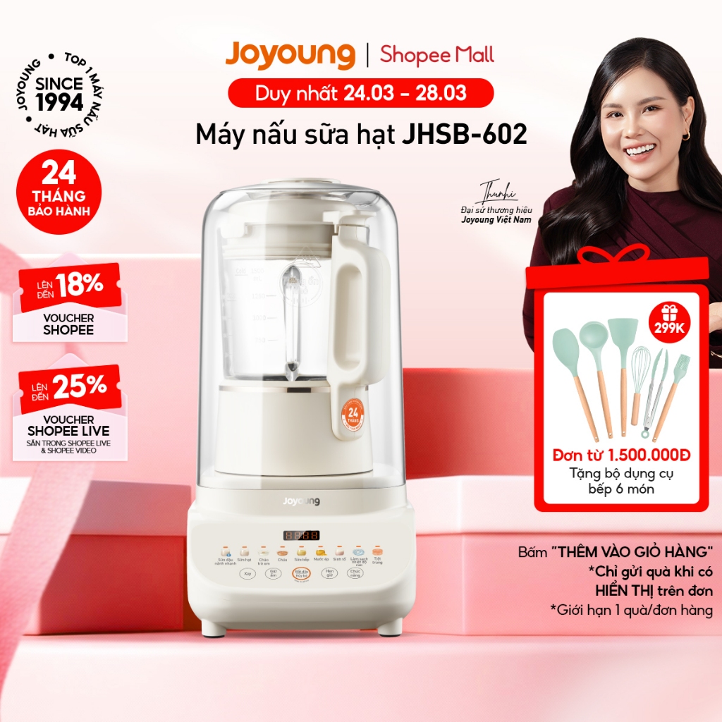 Máy nấu sữa hạt Joyoung JHSB-602 | Công suất 1000W | 12 chức năng