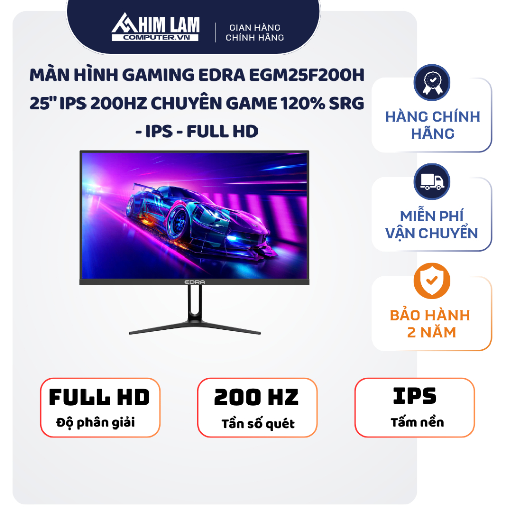 Màn hình Gaming EDRA EGM25F200H 25" IPS 200Hz chuyên game - Hàng Chính Hãng - Full VAT