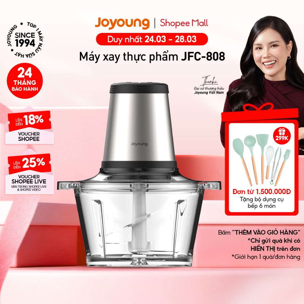 Máy xay thực phẩm đa năng Joyoung JFC-808 | Công suất 300W | Dung tích 1.8L