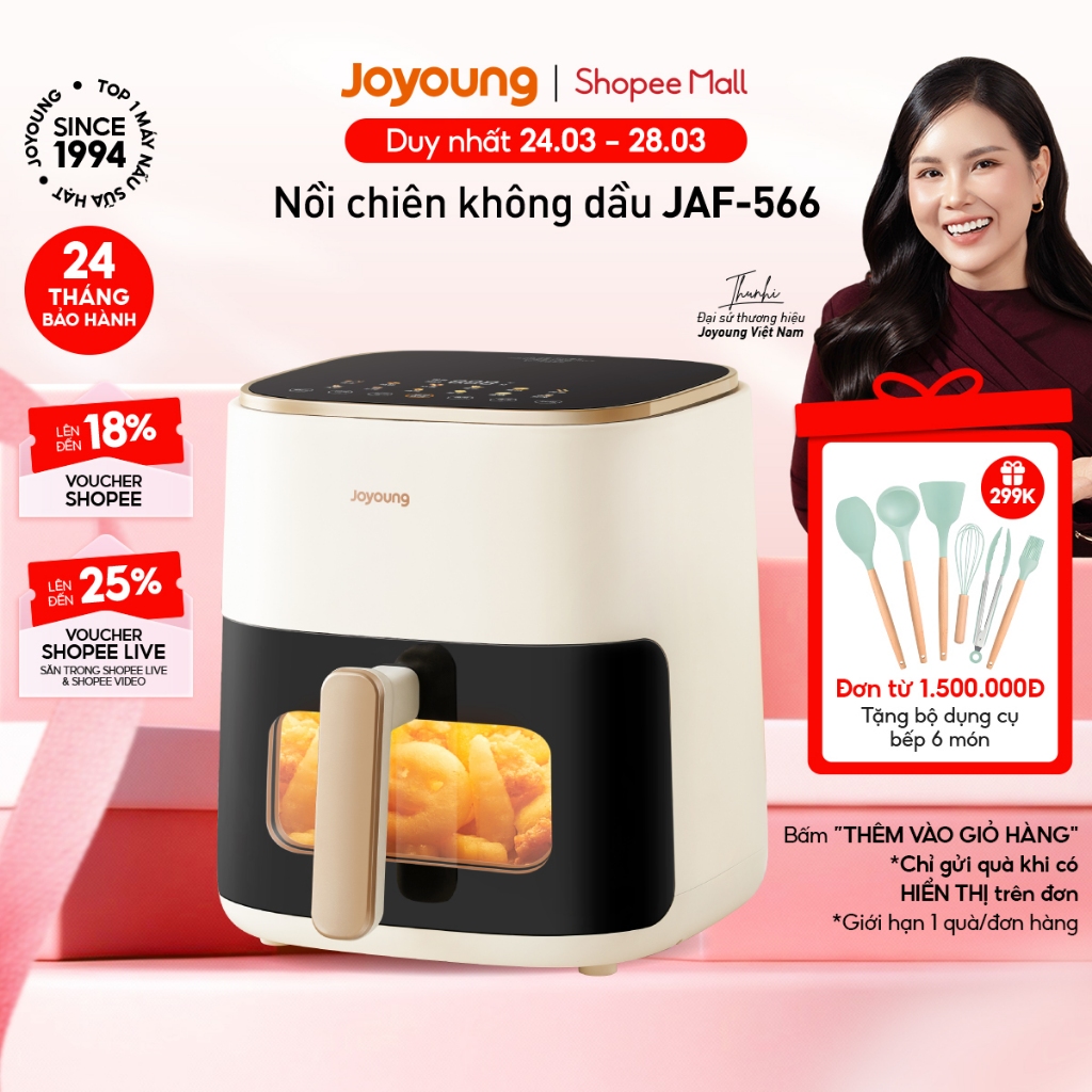 Nồi chiên không dầu 5L Joyoung JAF-566 | Công suất 1500W | Điều khiển cảm ứng