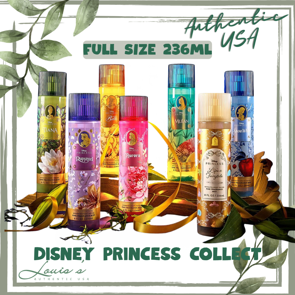 [ FULL ] Body mist Disney TIANA MULAN AURORA MOANA ARIEL JASMINE CINDERELLA BELLE - Xịt thơm BBW Mỹ