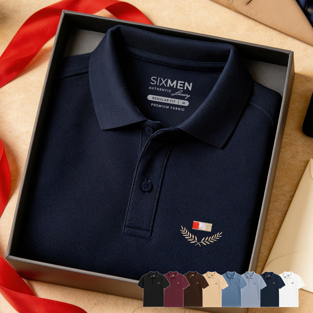 Áo Polo nam thêu cao cấp [Tặng Hộp Gói Quà Xịn] SIXMEN VICTORY - Vải cá sấu FeelMax thoáng mát