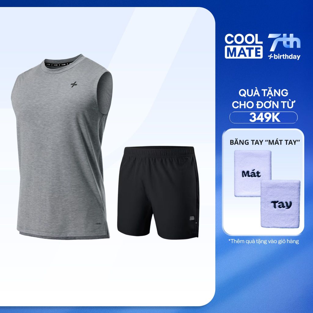 [Tặng wristband 349k]  Set Đồ Thể Thao Tập Gym, Pickleball Coolmate- Áo sát nách Training Comfort và
