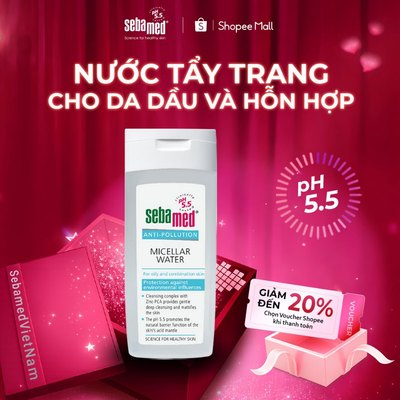 Tẩy trang cho da dầu và da hỗn hợp Sebamed Micellar Water Skin pH5.5 (200ml) làm sạch cân bằng da
