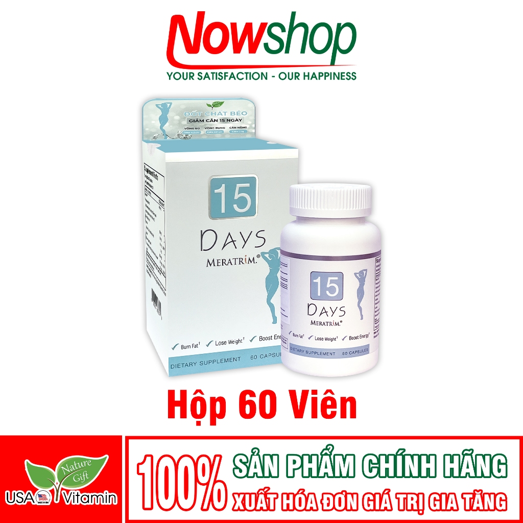 Giảm Cân Cấp Tốc 15 Days Meratrim USA Đốt Mỡ Thừa Giảm Mỡ Bụng Giảm Cân Nhanh Cho Cơ Địa Khó 60 Viên