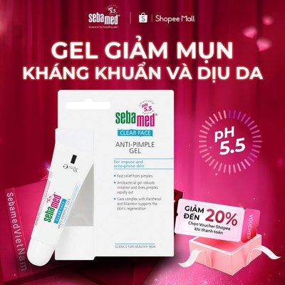 Gel giảm mụn kháng khuẩn và làm dịu da Sebamed Clear Face Anti-Pimple pH5.5 (10ml) dưỡng ẩm làm khô đầu mụn liền sẹo