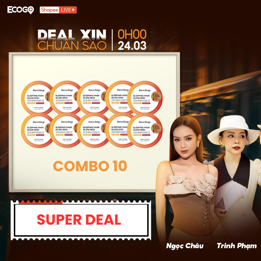 COMBO 10 Miếng Mặt Nạ Ngủ Banobagi Glow Skin 1.5ml/Miếng - Bano:Bagi