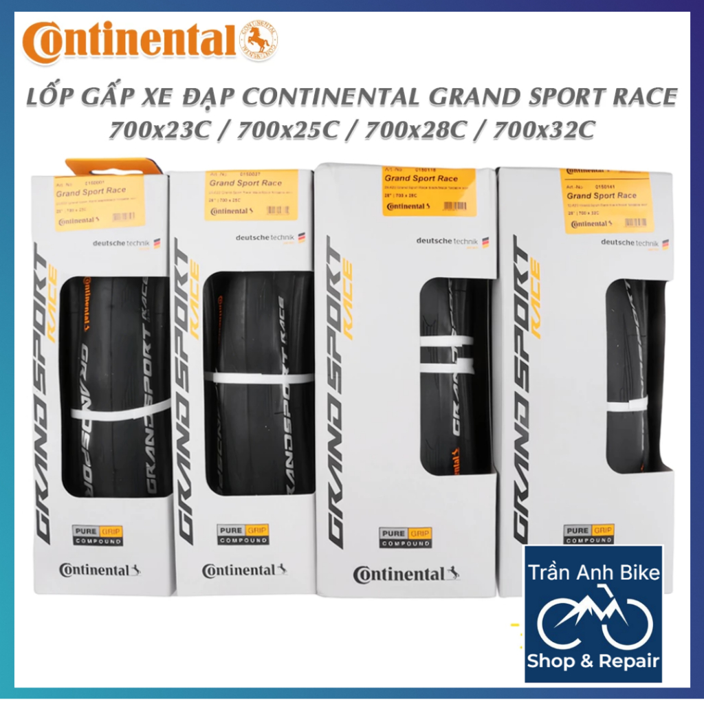 Vỏ Lốp Gấp Xe Đạp Continental Grand Sport Race 700x23C/ 700x25C / 700x28C / 700x32C - 1 Cái