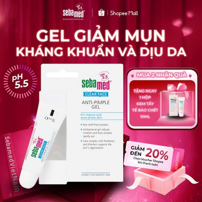 Gel giảm mụn gom cồi kháng khuẩn và làm dịu da Sebamed Clear Face Anti-Pimple pH5.5 (10ml) làm khô đầu mụn giảm viêm