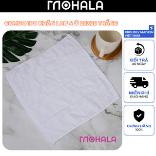 Combo 100 khăn 4 ô Mohala 28x28.