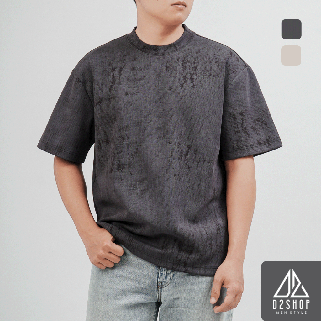 Áo Thun Nam D2SHOP vải dệt vân xốp cao cấp B-505