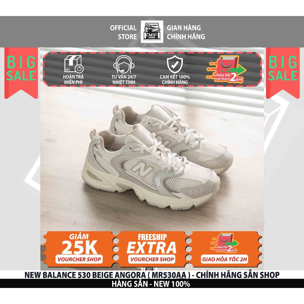 [ HÀNG CHÍNH HÃNG ] Giày NEW BALANCE 530 BEIGE ANGORA ( MR530AA ) - AUTHENTIC 100%