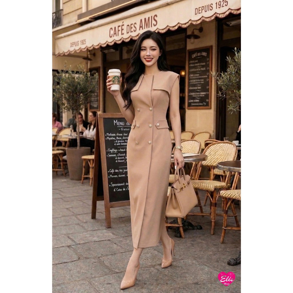 Đầm Thiết kế cao cấp 𝐁𝐞𝐢𝐠𝐞 𝐋𝐲𝐥𝐢𝐞 𝐃𝐫𝐞𝐬𝐬