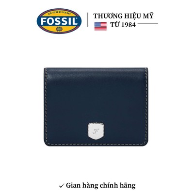 Ví ngắn nữ da thật Fossil Lennox SL10065545 màu xanh dương, gập đôi, 10.2cm x 2.5cm x 8.9cm