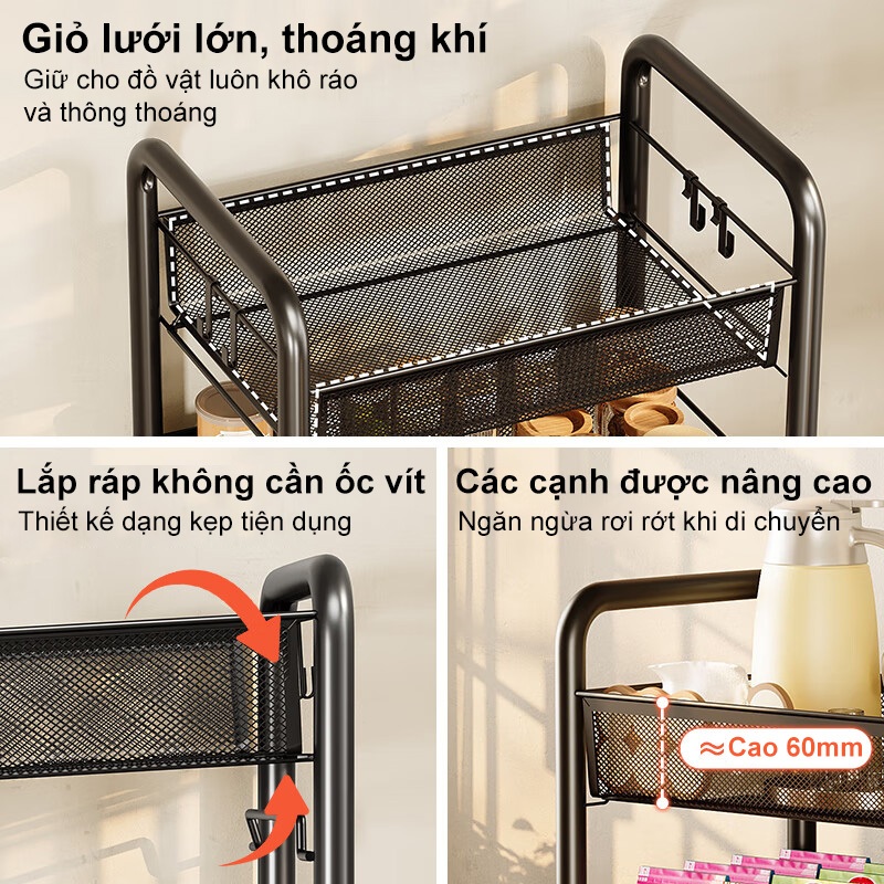 BMZAR Xe đẩy Spa 3 4 5 tầng Lưới sắt 100% đa năng Có bánh xe | BigBuy360 - bigbuy360.vn