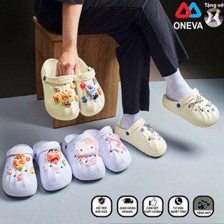 [Deal Mở Bán] Dép Sục ONEVA - Tặng Vớ + Tặng Nút, Thời Trang Nam Nữ, Mặt Đế Răng Cưa Dày 4cm ,Nhẹ Và Êm