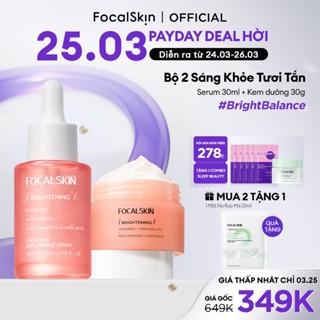 FOCALSKIN Combo Serum + Kem Dưỡng Trắng Da Mờ Thâm Mụn Vitamin C + Niacinamide B3 30ml + 30g