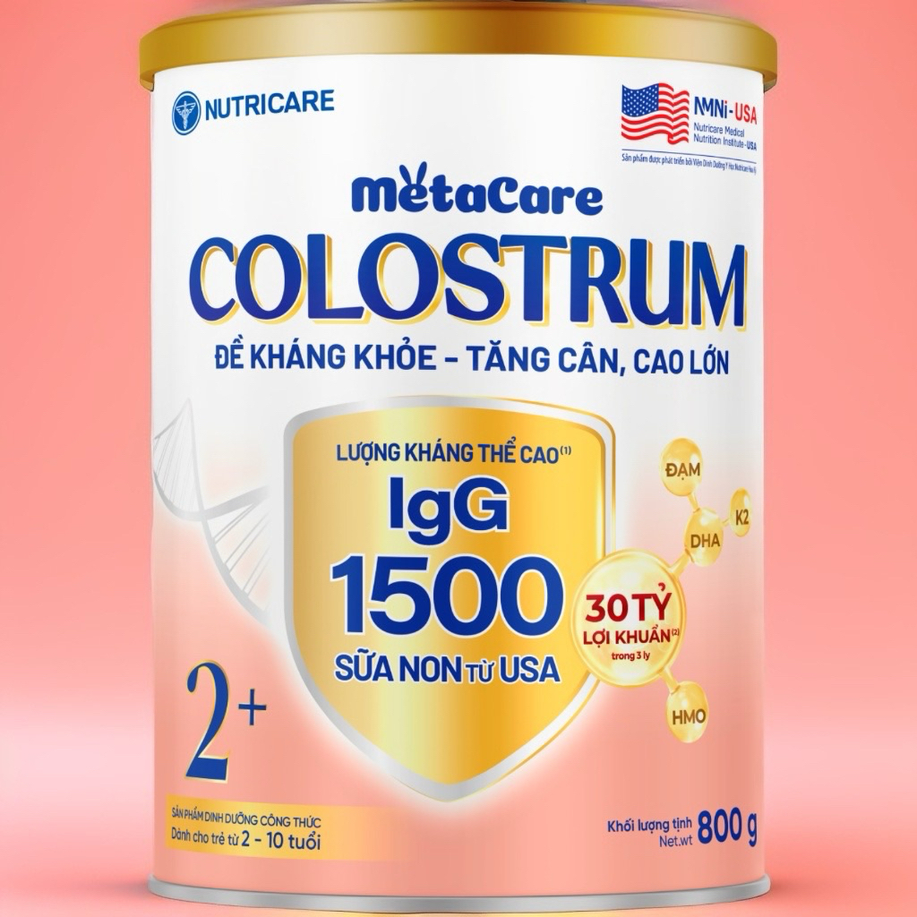 Combo 2 Lon sữa non Metacare Colostrum 2+ 800 g Nutricare