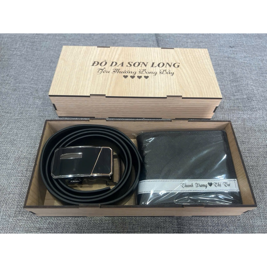 Hộp Đựng Quà Tặng Hộp Gỗ Hộp Đựng Thắt Lưng Hộp Đựng Ví Làm Quà tặng sinh nhật, Kỉ niệm, noel, 14/2,