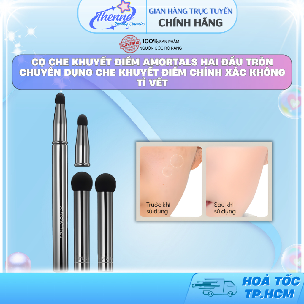Cọ Che Khuyết Điểm Amortals Hai Đầu Tròn Chuyên Dụng Che Khuyết Điểm Chính Xác Không Tì Vết