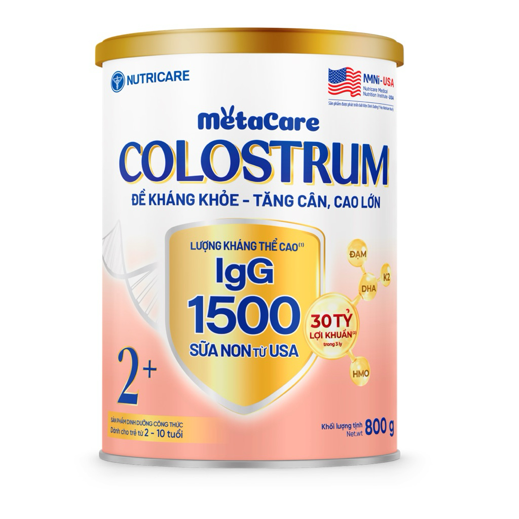 Lon sữa non Metacare Colostrum 2+ 800 g Nutricare