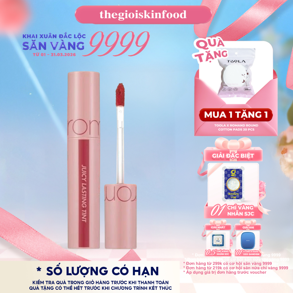 Son Tint Lì, Căng Bóng Romand Juicy Lasting Tint - Màu 24 Peeling Angdoo