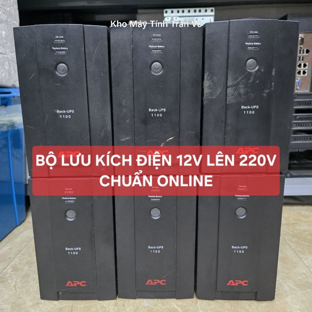 Bộ lưu điện UPS APC 1100VA 550W đổi kích nguồn từ 12V lên 220V dùng như điện lưới cực kỳ ổn định