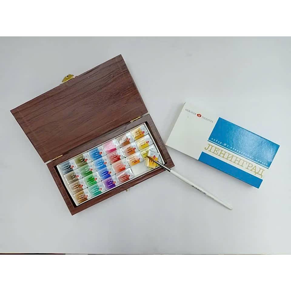 Màu Nước Leningrad 24 Màu Hộp Giấy - Màu Nước Nga Nevskaya Palitra Chính Hãng