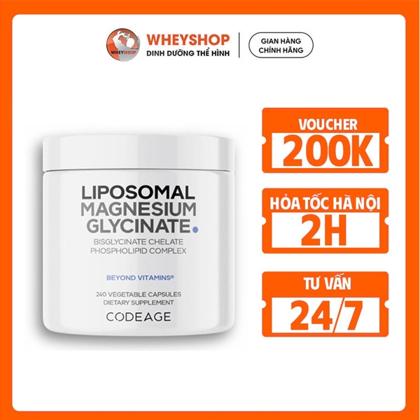 (MAGIE) Viên uống bổ sung khoáng chất Magie CODEAGE Liposomal Magnesium Glycinate, 240 viên/hộp, MAD