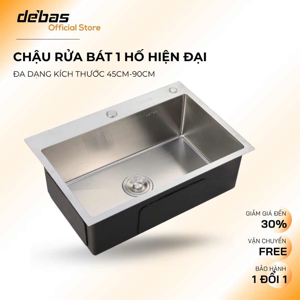 Chậu rửa bát 1 hố to inox đúc bồn rửa chén 1 hộc korea Debas 4045 6045 6845 7245 7545 7843 8245