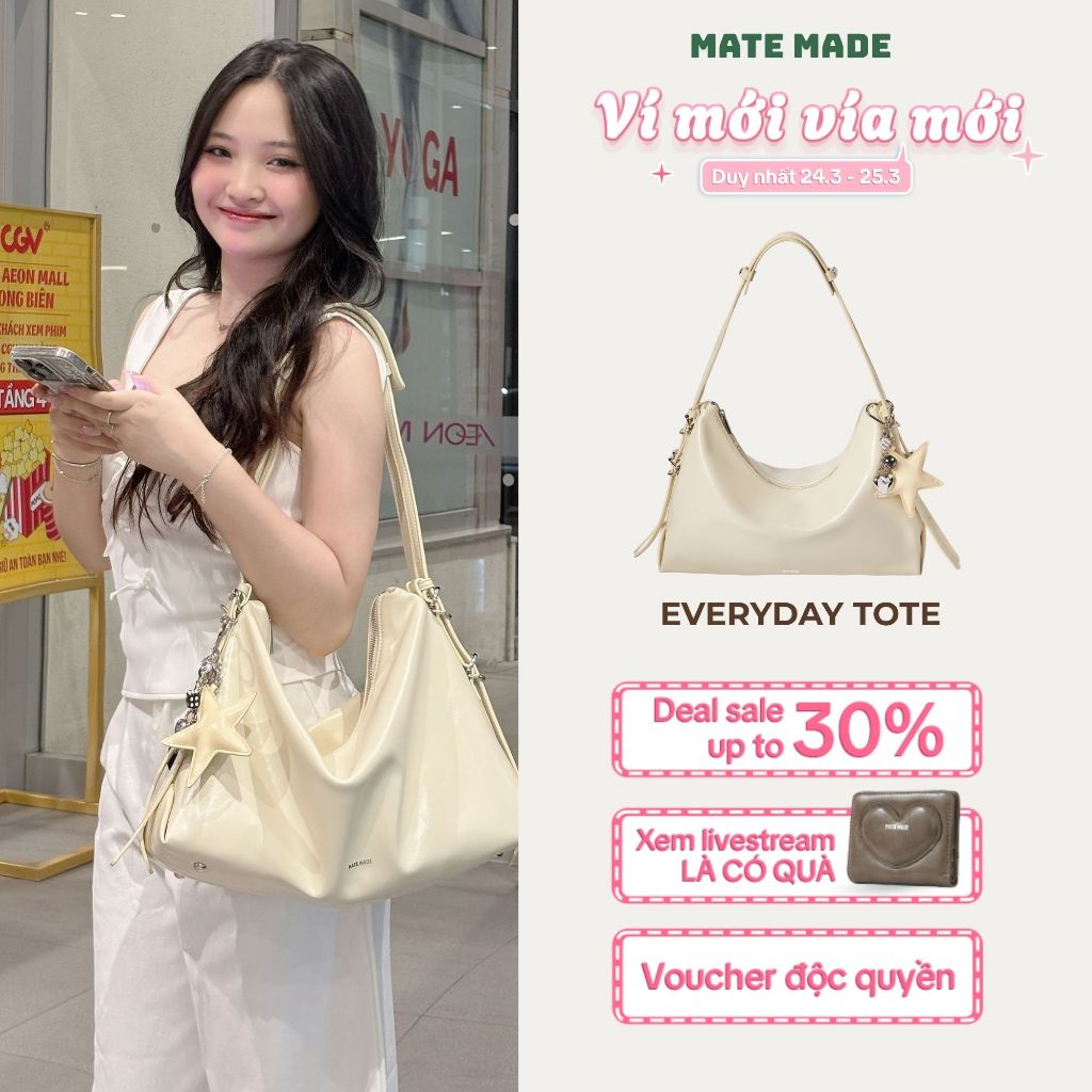 [KOL REVIEW] Túi Tote Dáng Rủ MATE MADE Everyday - Túi Jenny Huỳnh Chất Da Mềm, Đeo Vai thoải mái đi học đi làm đi chơi