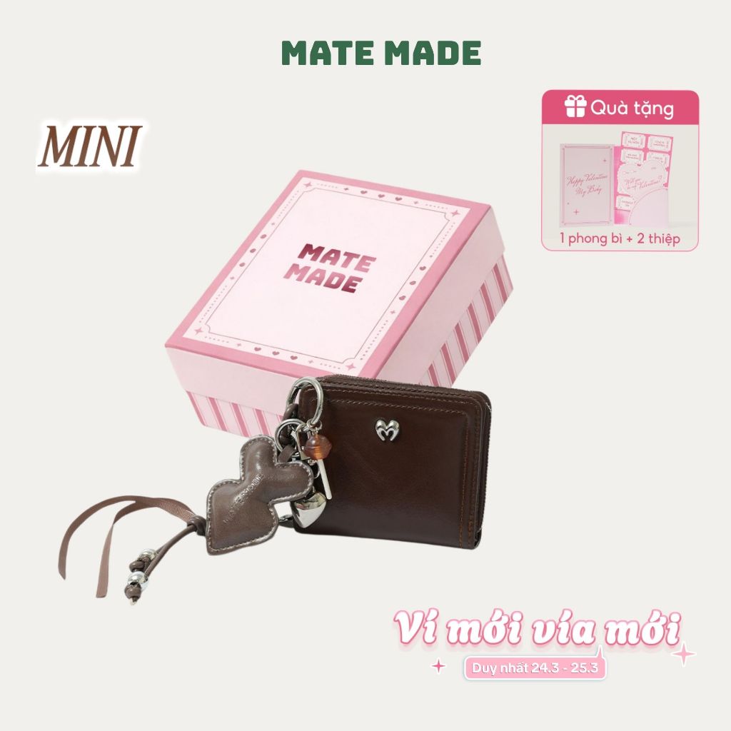 [COMBO QUÀ] MATE MADE Mini Gift Box - Ví Pillow + Charm Double Heart