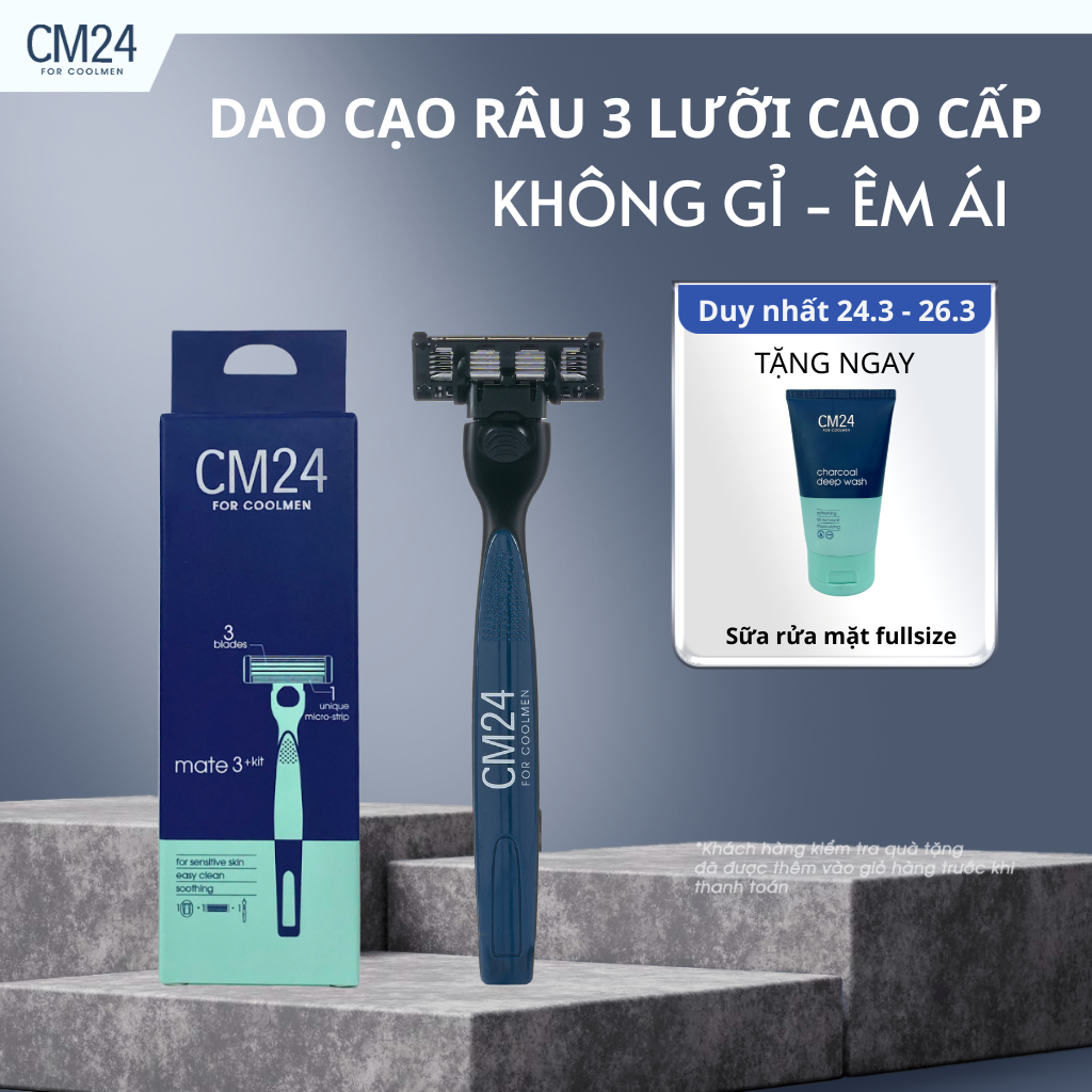 Bộ Dao Cạo CM24 for Coolmen Lưỡi 3+ Sắc Bén, Thép Không Gỉ Tay Cầm Bền Bỉ Chắc Chắn