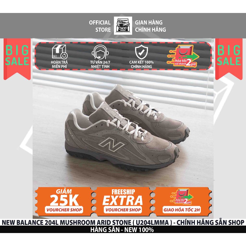[ HÀNG CHÍNH HÃNG ] Giày NEW BALANCE 204L MUSHROOM ARID STONE ( U204LMMA ) - AUTHENTIC 100%