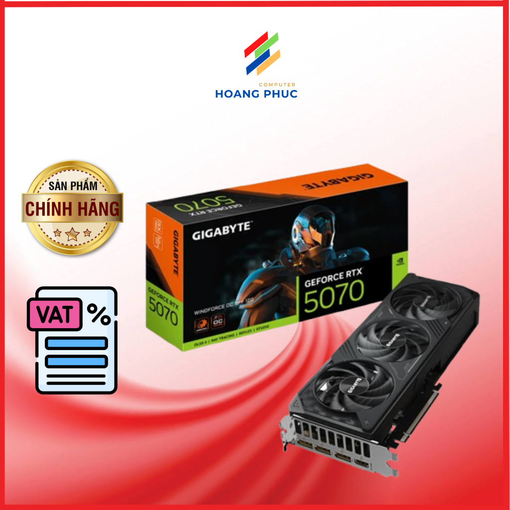 Card màn hình VGA Gigabyte RTX 5070 WINDFORCE OC SFF 12GB (N5070WF3OC-12GD) - Hàng chính hãng bảo hà