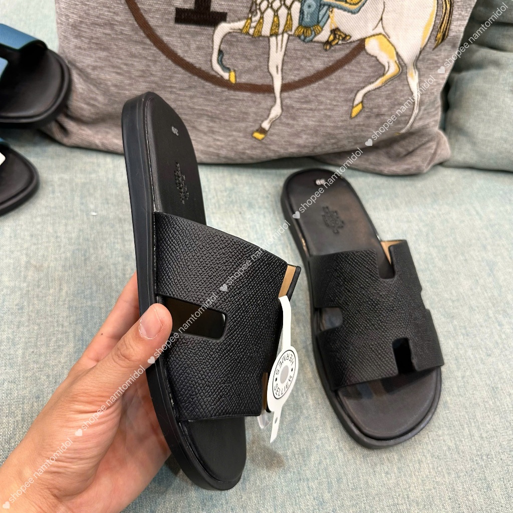 Dép Nam Dán Đế Vibram HM Form Siêu Nét Màu Đen Đế Fit Fullbox - HM STORE VIET NAM , Dép Chữ H Cao Cấ