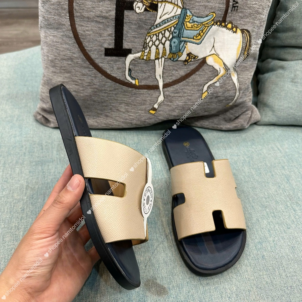 Dép H .M Nam Form H Siêu cấp Trắng Đế Fit Fullbox - Dép Chữ H nam Cao cấp