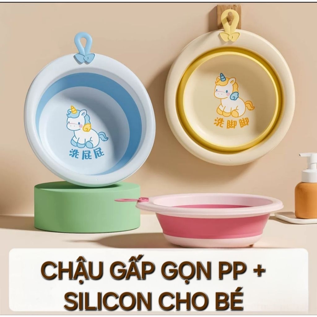 Chậu rửa mặt gấp gọn cho bé đồ sơ sinh cao cấp siêu tiện lợi BB02