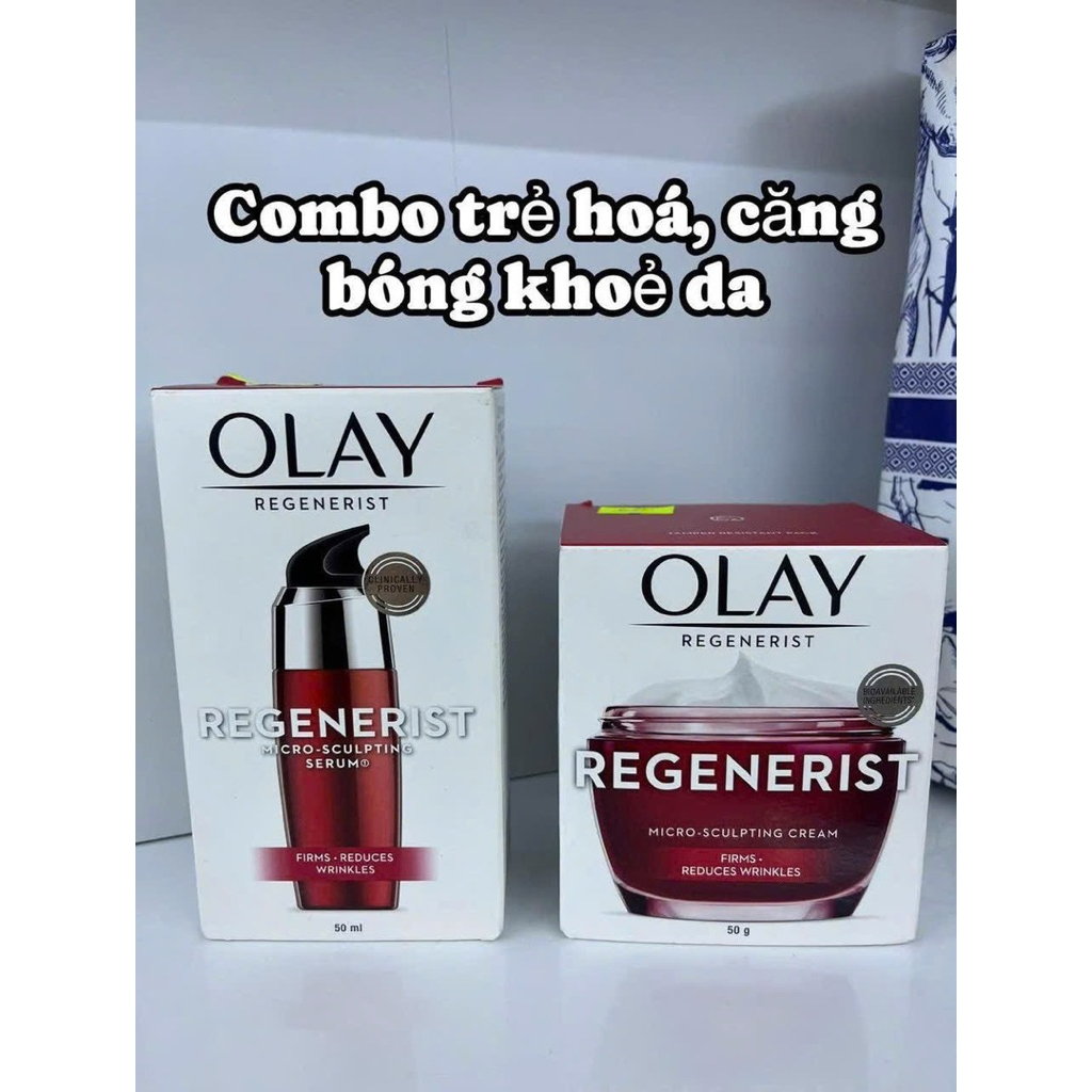 Combo kem dưỡng chống lão hoá Olay Regenerist đỏ + serum đỏ