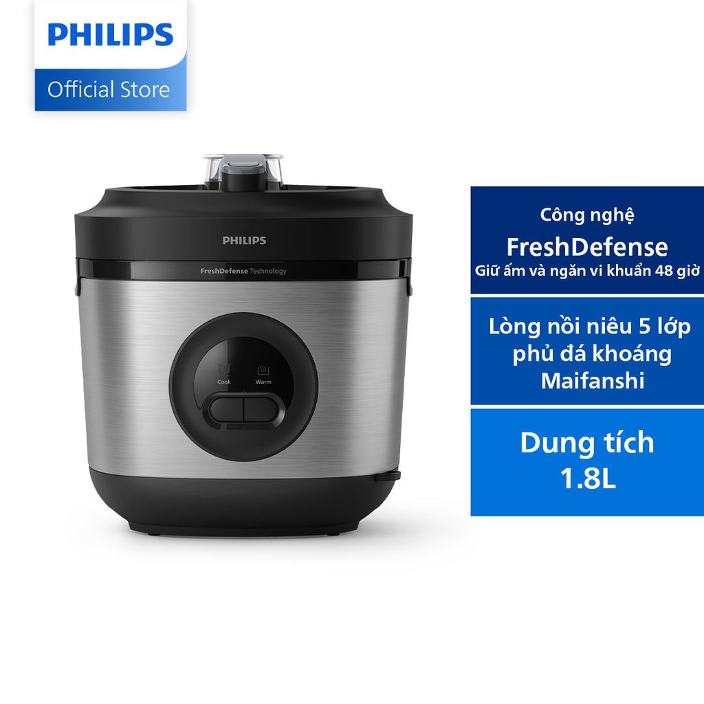 Nồi cơm nắp gài Philips 1.8 lít HD3213/31 chính hãng trưng bày mới 98-99% Bảo hành 12 tháng