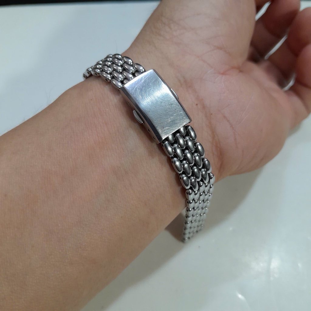 Dây đồng hồ nữ hạt gạo size 12mm nhật thép không gỉ video mô tả cụ thể đã qua sử dụng