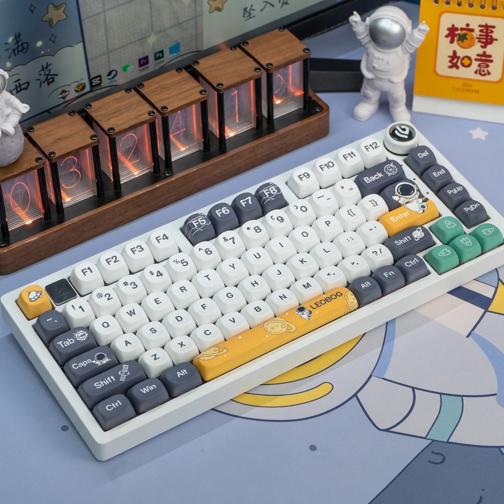 (NEW- SUPER SALE ) LEOBOG HI75C PRO  - 3 mode kết nối - Keycap PBT -RGB - APP Marco - Núm vặn