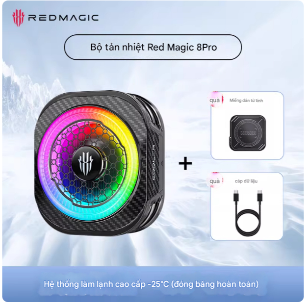 Quạt tản nhiệt sò lạnh Redmagic Cooler 8 pro từ tính - Quạt tản nhiệt điện thoại cao cấp chính hãng NEW 2026