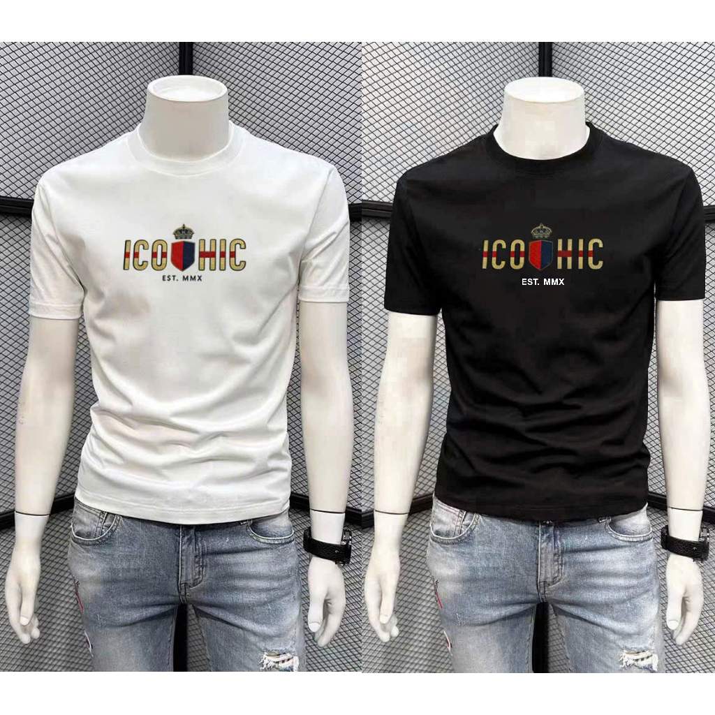 Áo thun cổ tròn nam nữ trẻ trung thêu họa tiết chất vải dày dặn mẫu mới-KING77FASHION