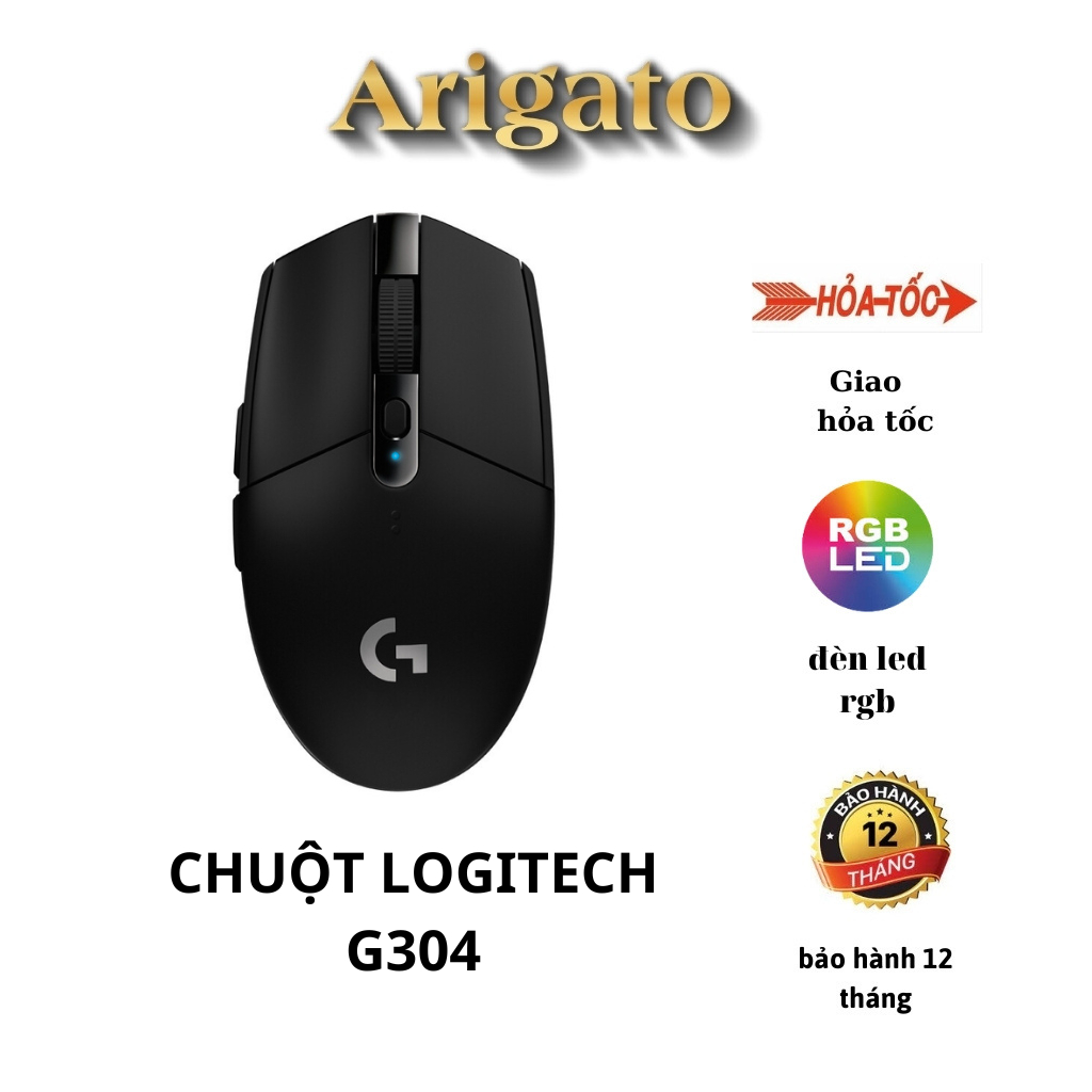 Chuột không dây Logitech G304 Lightspeed, cảm biến HERO 12K DPI,dùng cho laptop PC